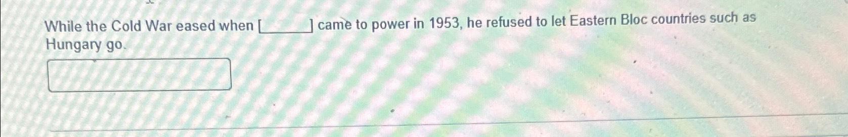  While the Cold War eased when who came to power in