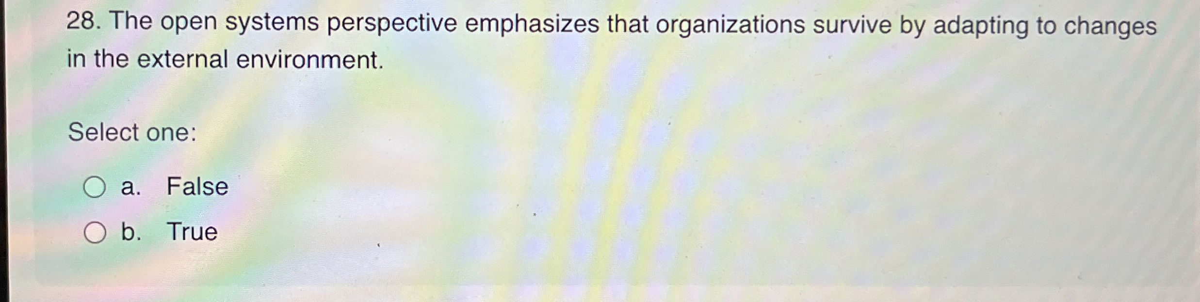  The open systems perspective emphasizes that organizations survive by adapting to
