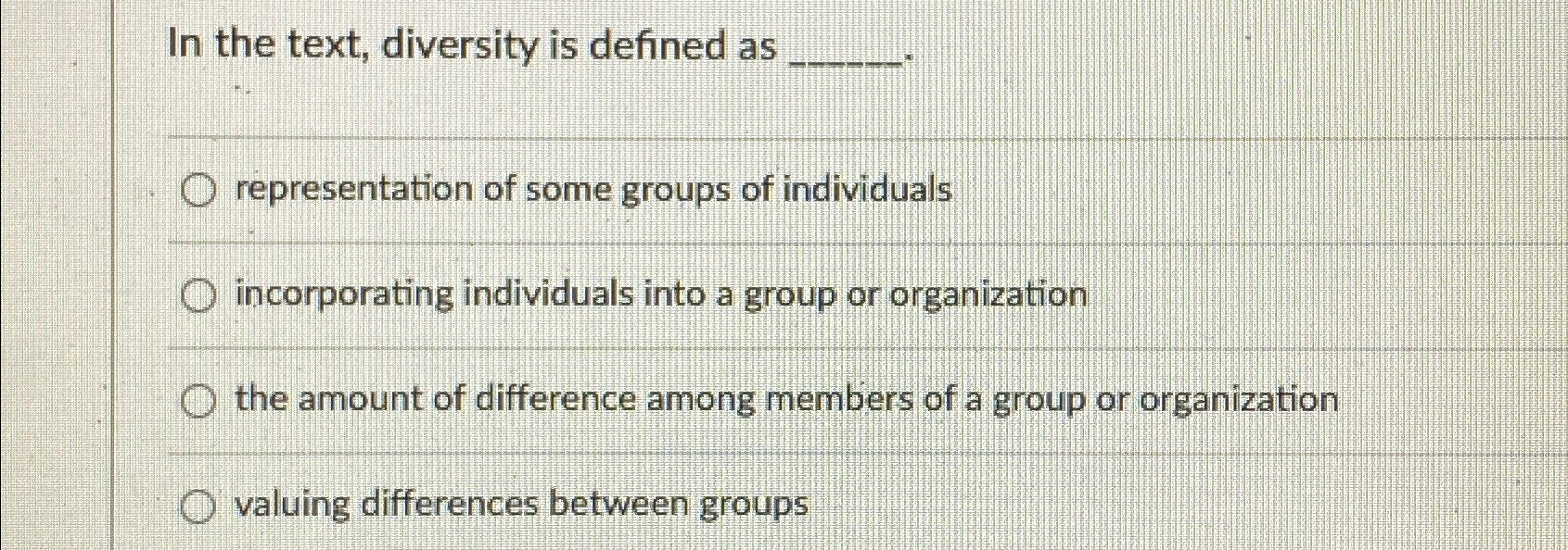  In the text, diversity is defined as q, q, representation of