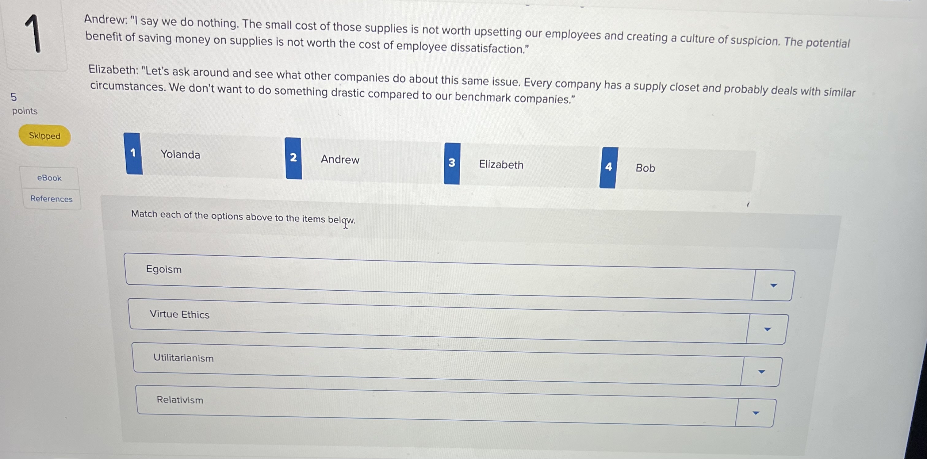  1 Andrew: "I say we do nothing. The small cost of