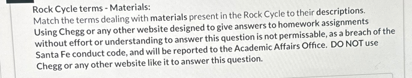  Rock Cycle terms - Materials: Match the terms dealing with materials