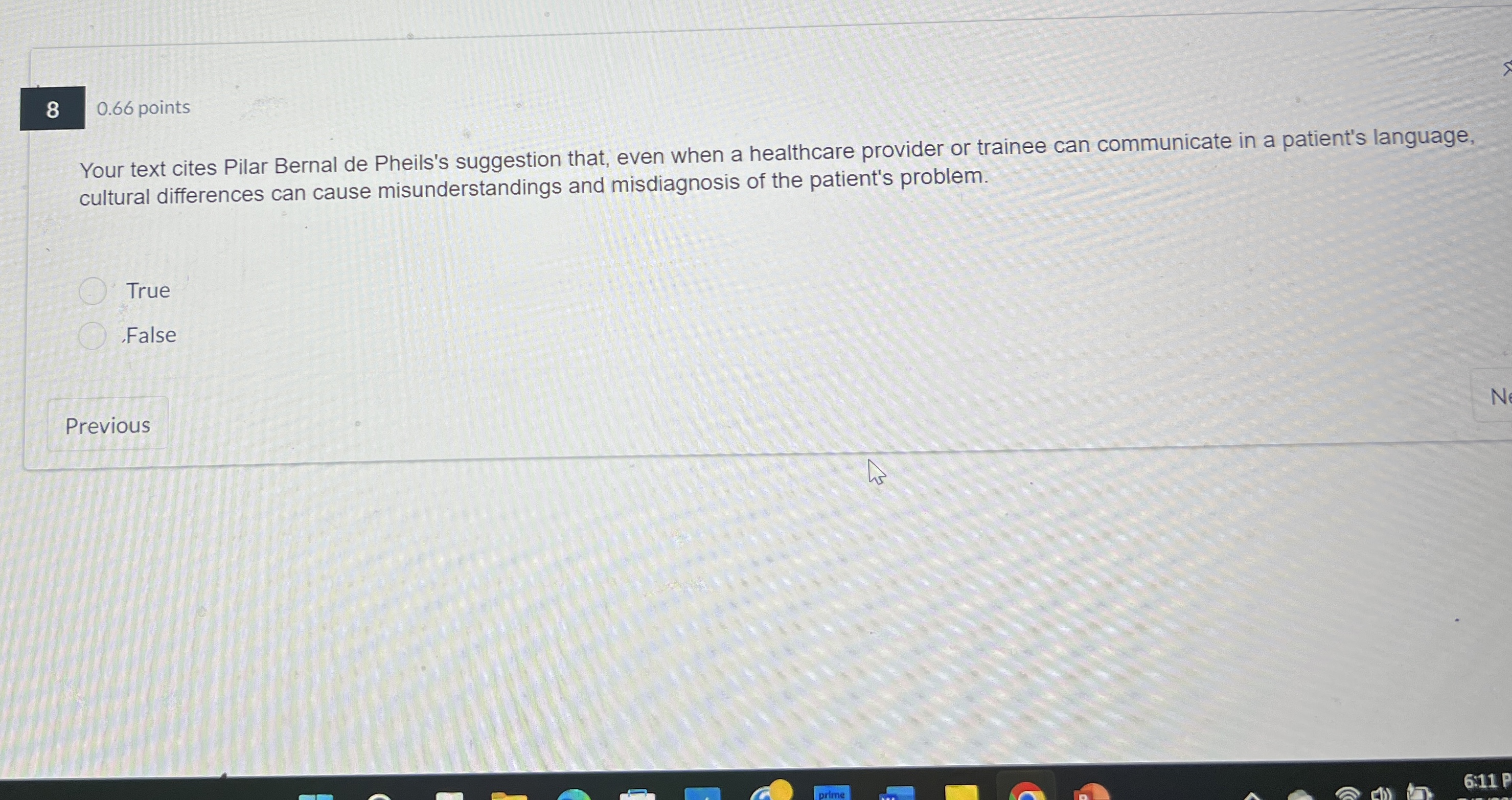  8 0.66 points Your text cites Pilar Bernal de Pheils's suggestion