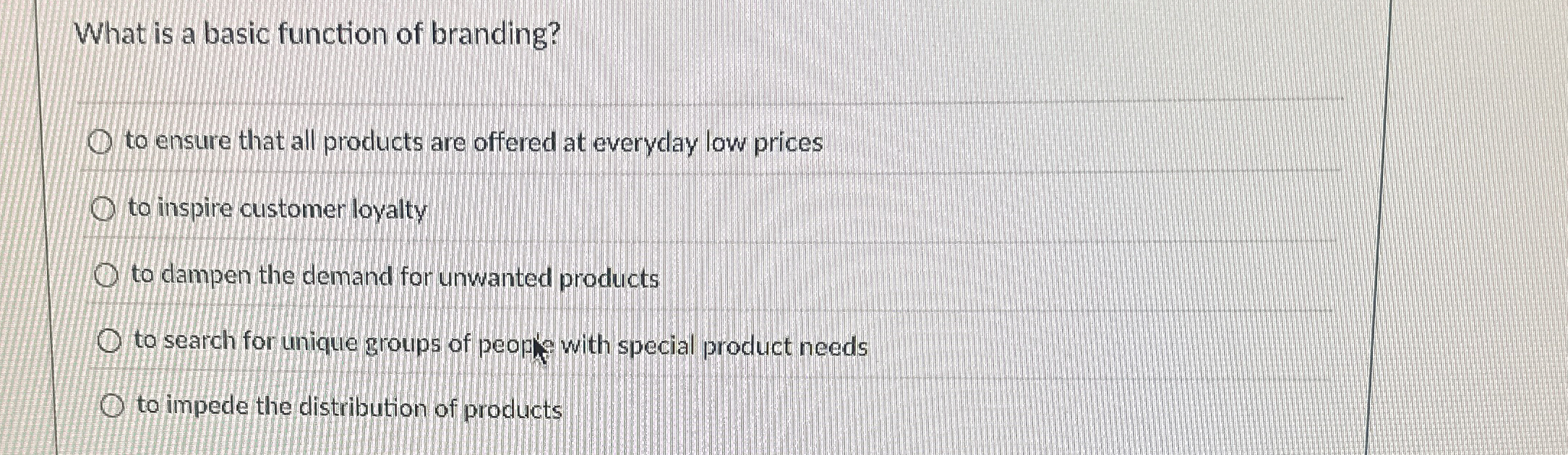  What is a basic function of branding? to ensure that all