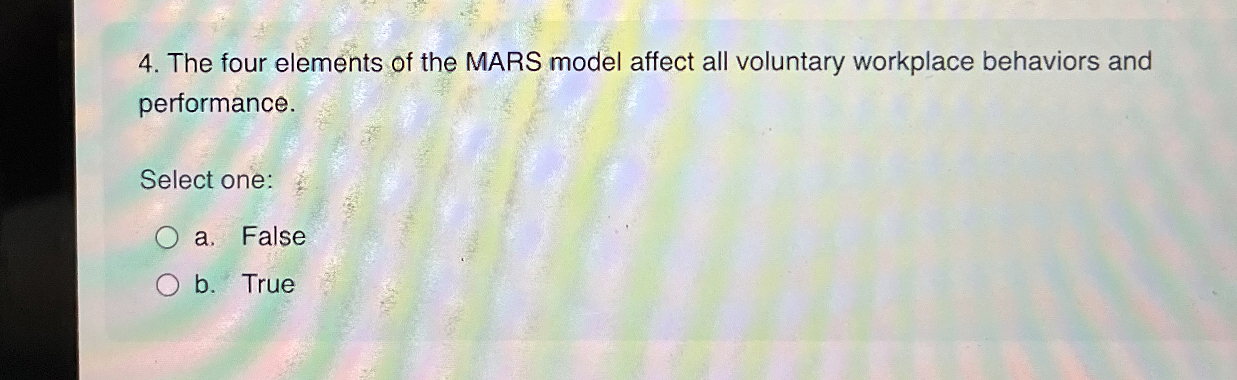  The four elements of the MARS model affect all voluntary workplace