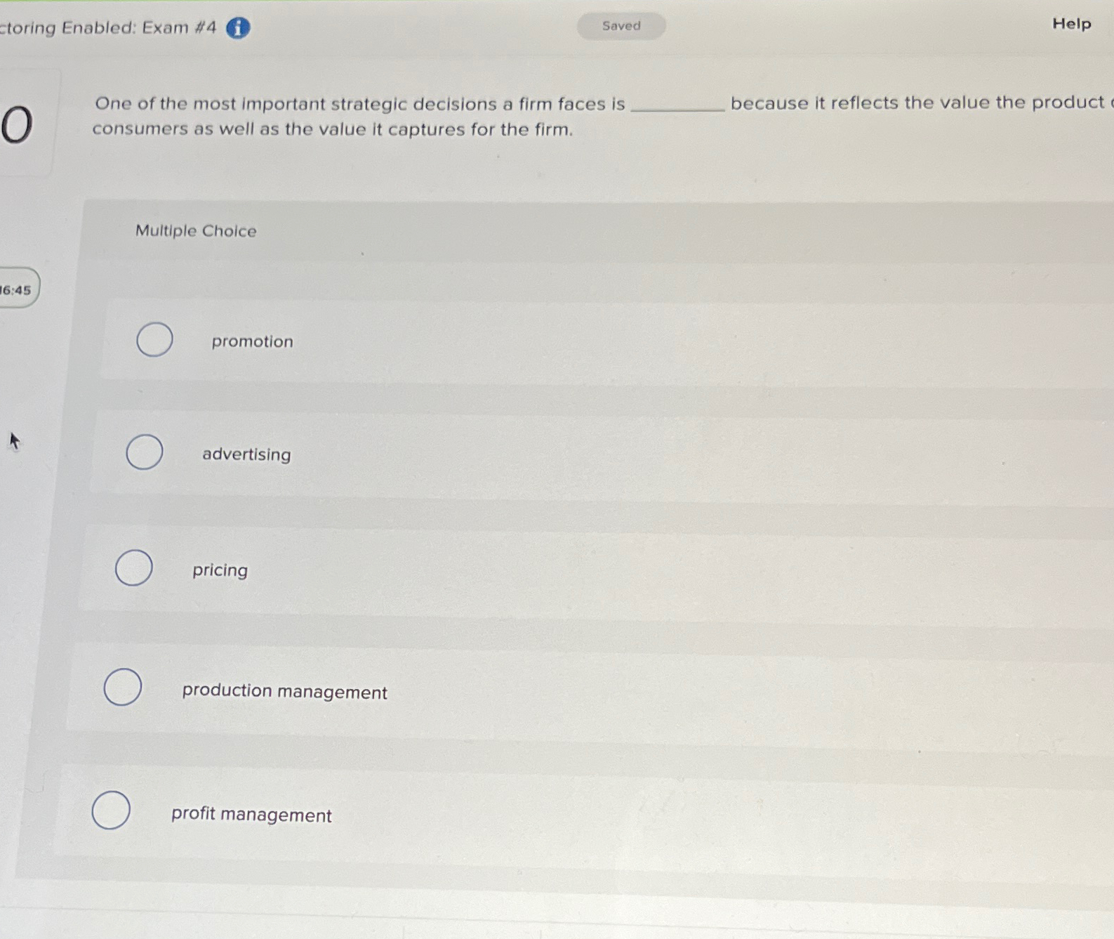  ctoring Enabled: Exam #4 (i) Help One of the most important