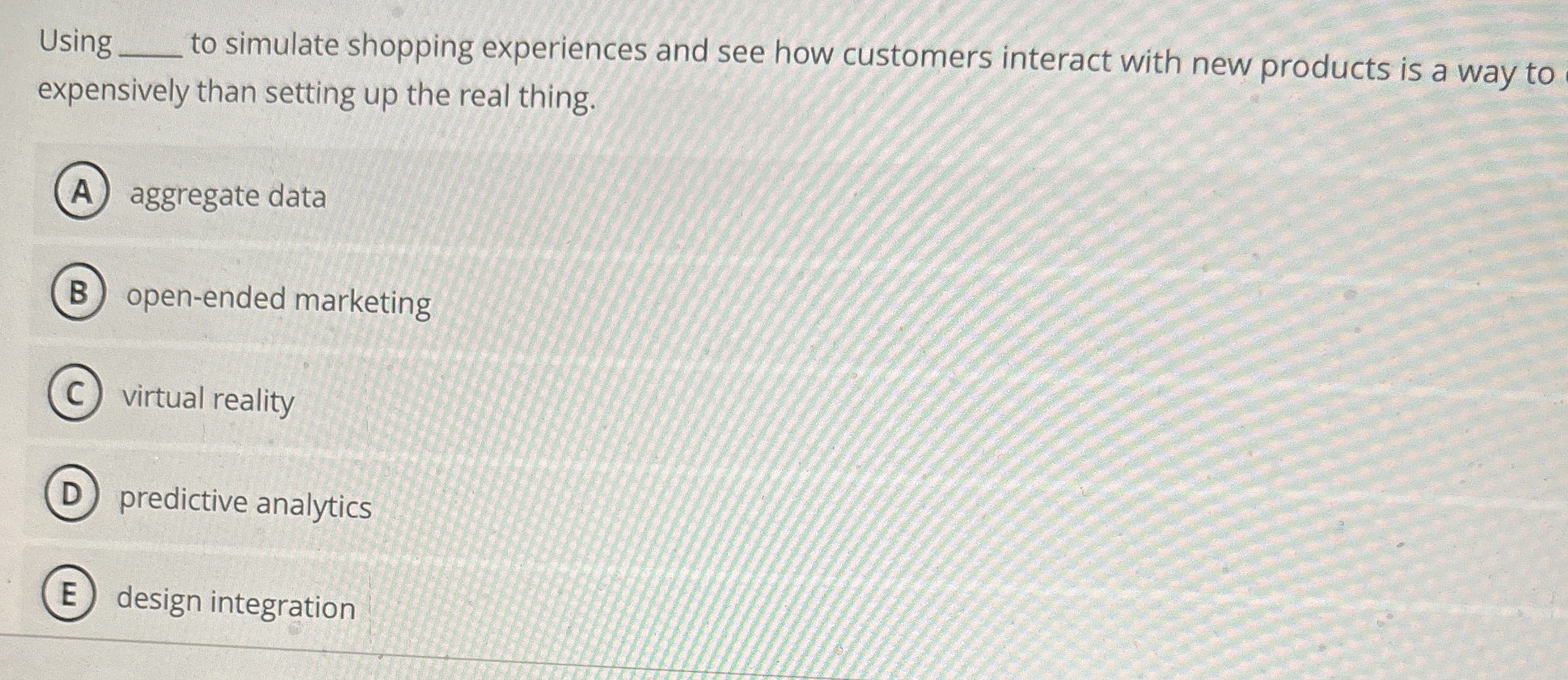  Using q, to simulate shopping experiences and see how customers interact
