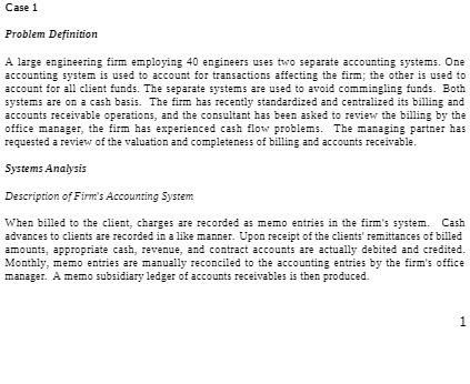  Case 1 Problem Definition A large engineering firm employing 40 engineers