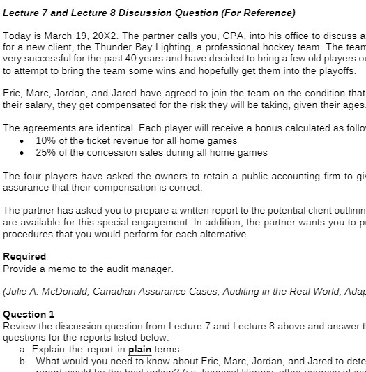  Lecture 7 and Lecture 8 Discussion Question (For Reference) Today is