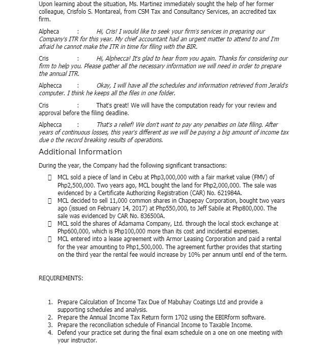  Upon learning about the situation, Ms. Martinez immediately sought the help