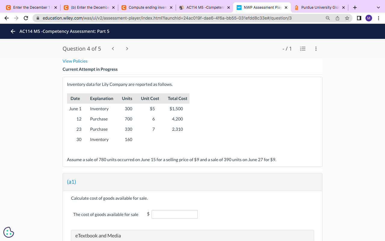  C Enter the December 1 | x C (b) Enter the