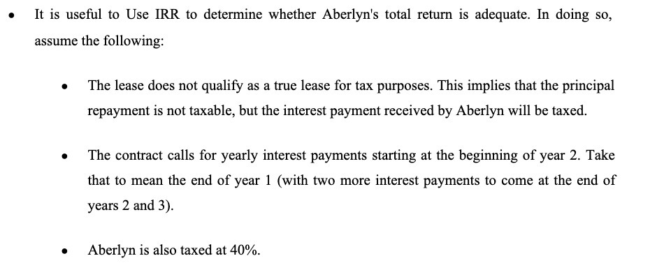 o It is usell to Use lRR to determine whether Aberlyn's