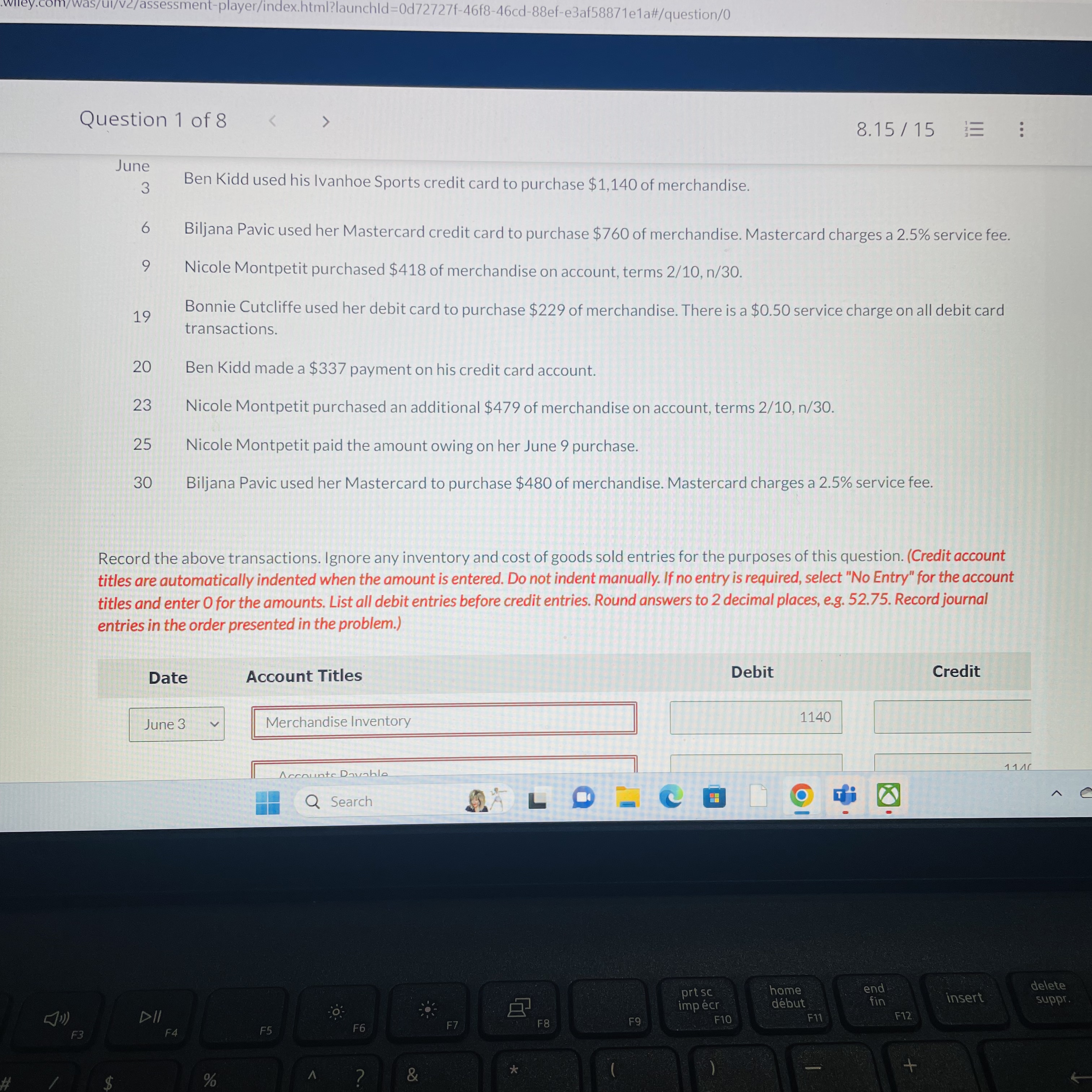 ww NWP Assessment Builder x we Question 1 of 8 - Ch