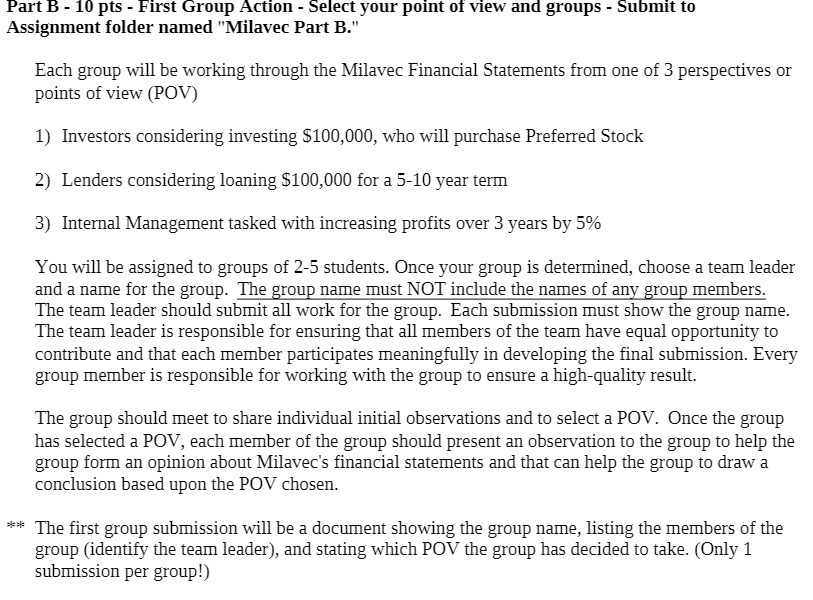  Part B - III] pts - First Group Action - Select