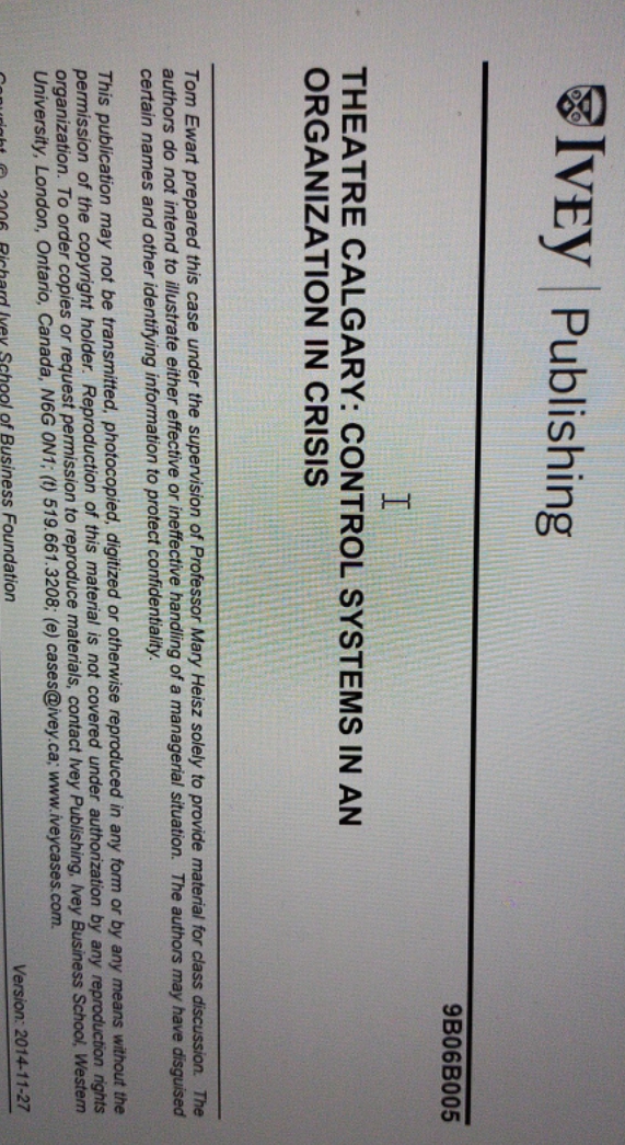 What quantitative analysis needs to be done in Theatre Calgary: Control System