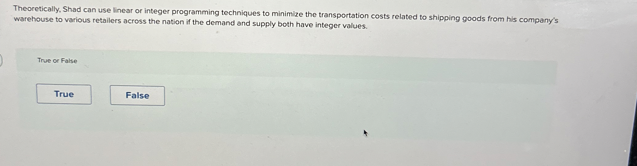  Theoretically, Shad can use linear or integer programming techniques to minimize