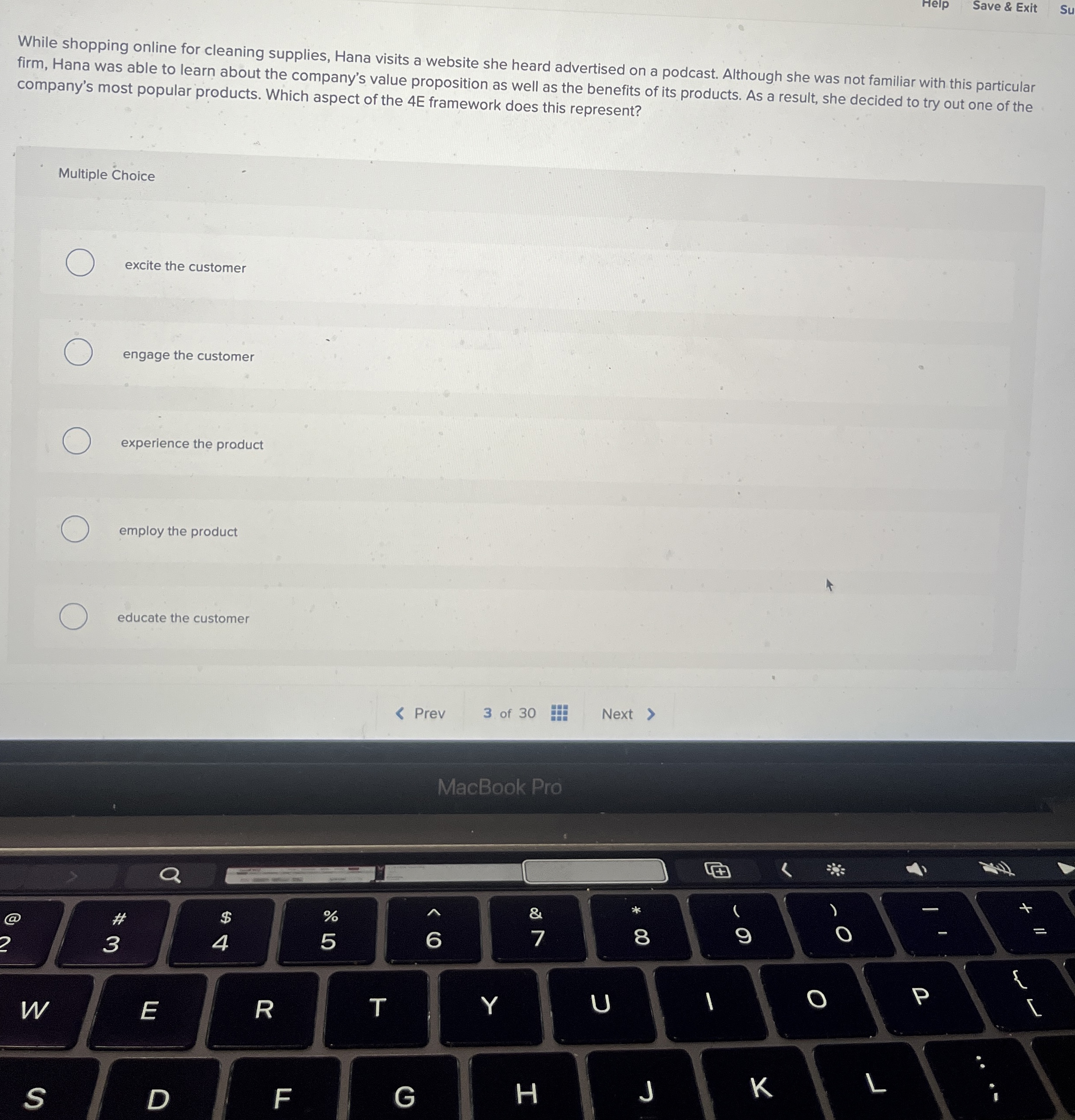  Help Save & Exit While shopping online for cleaning supplies, Hana