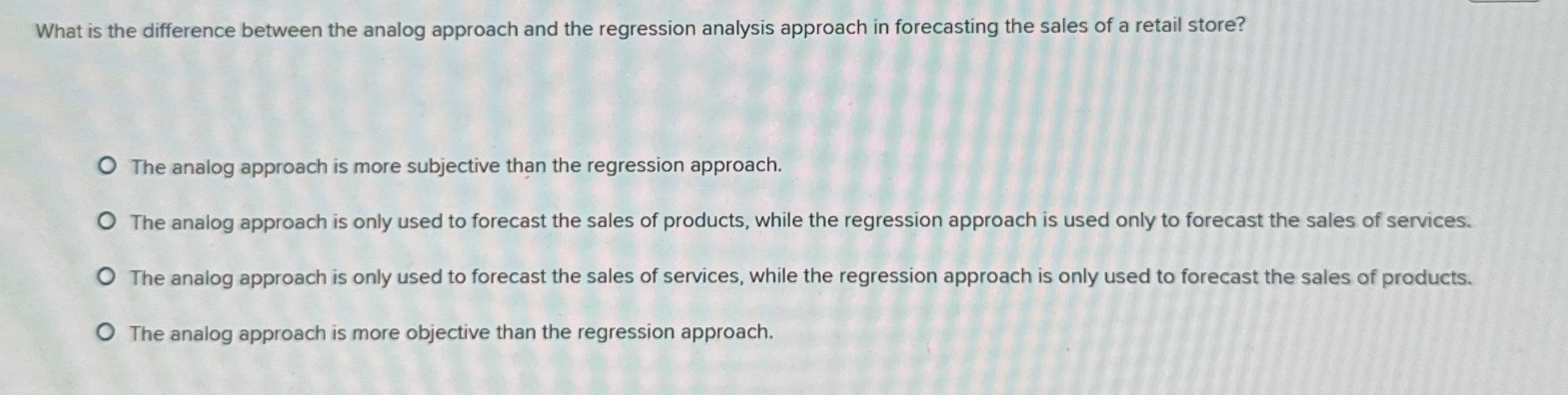  What is the difference between the analog approach and the regression