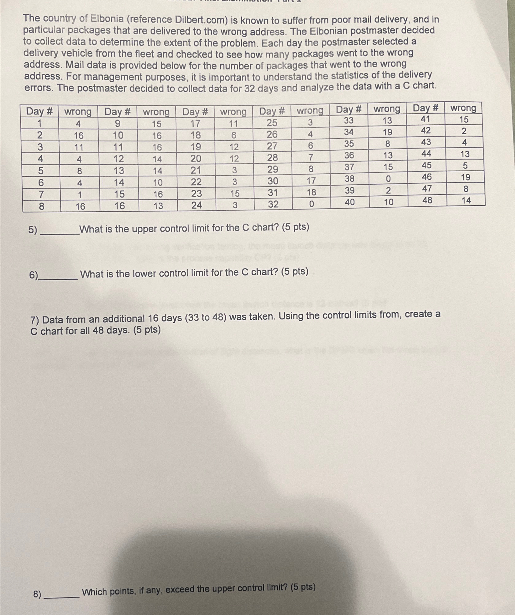  Please answer 5-8 please. Thank you! The country of Elbonia (reference