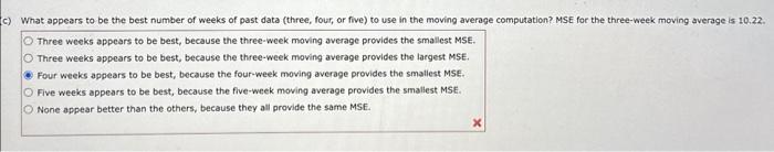 moving averages for the time series. (b) Compute the MSE for the