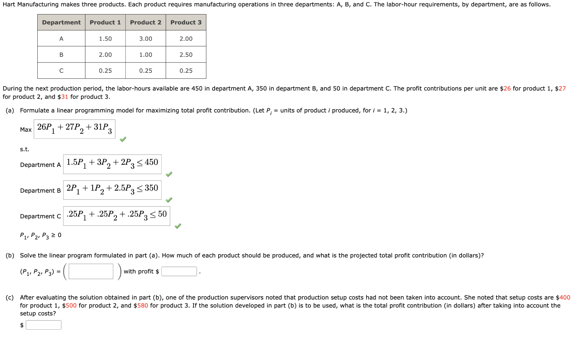 for product 2 , and $31 for product 3 . (a)