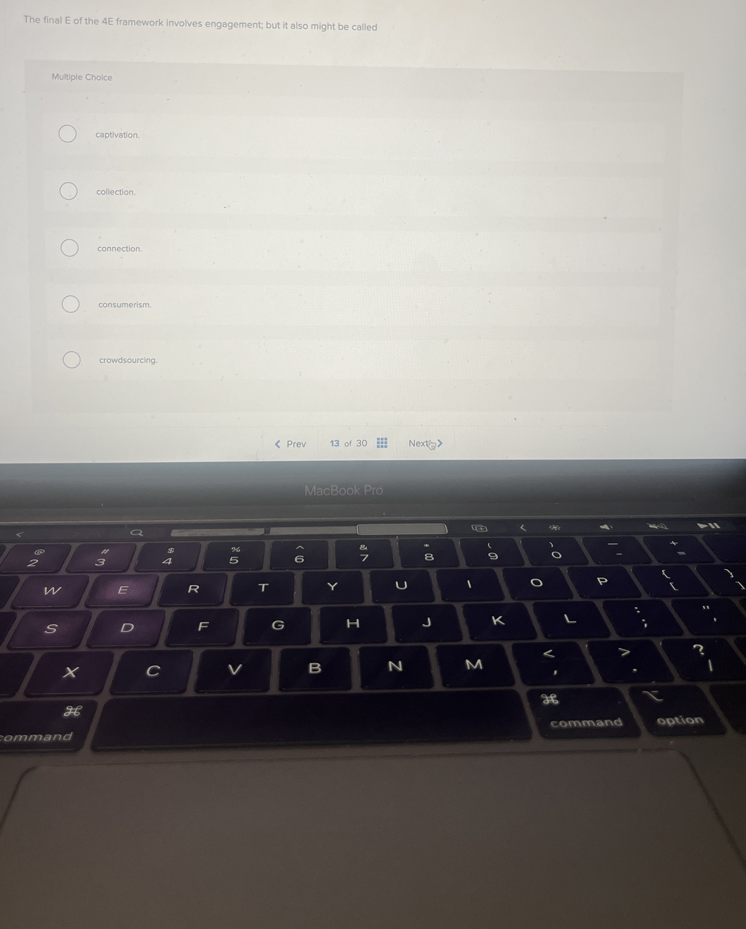  The final E of the 4E framework involves engagement; but it