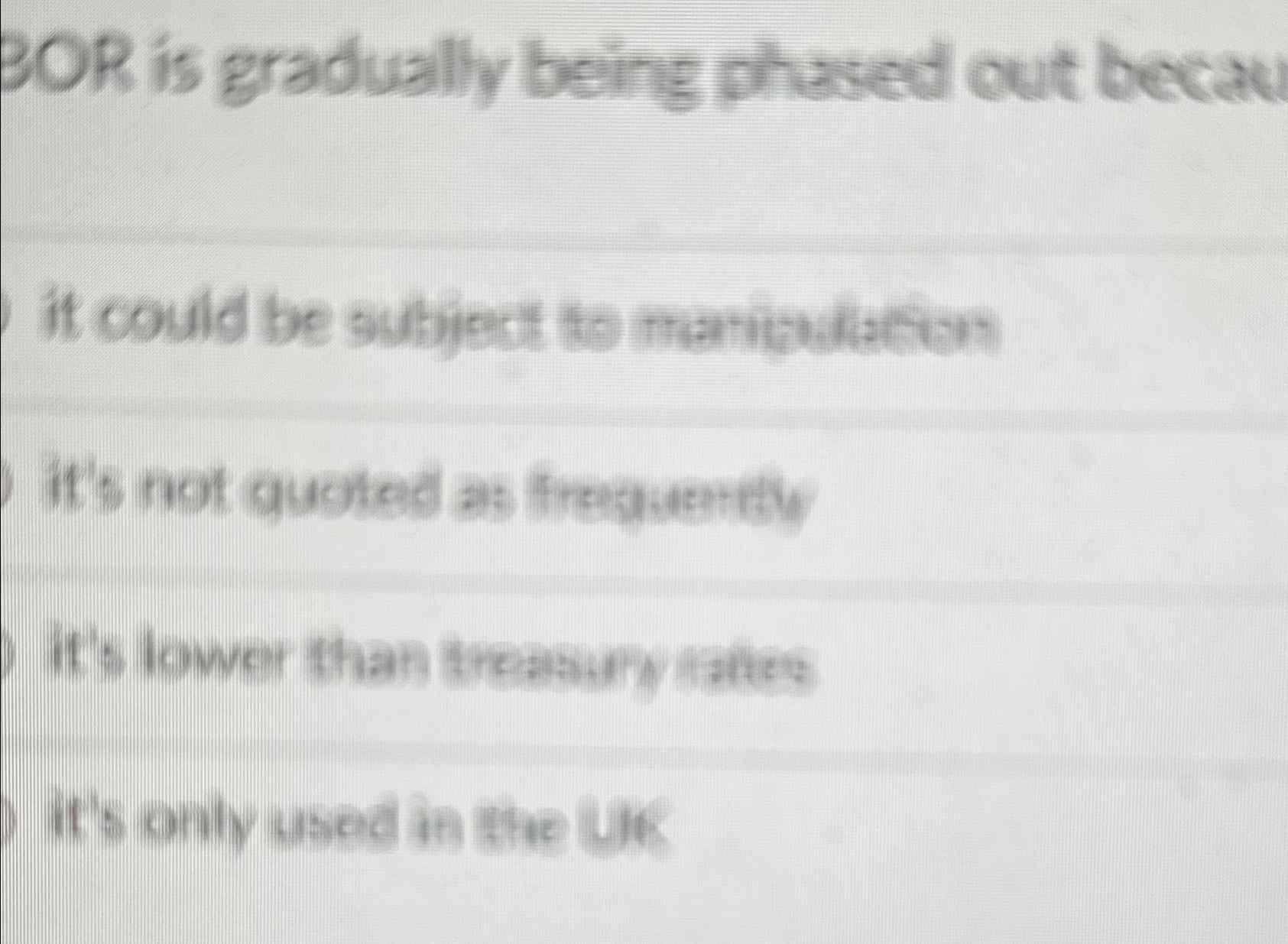  BOR is gradually being phased out becat it could be subject