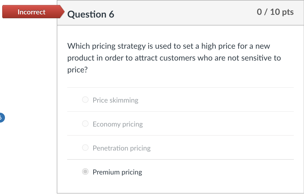 What is the answer please? Which pricing strategy is used to set