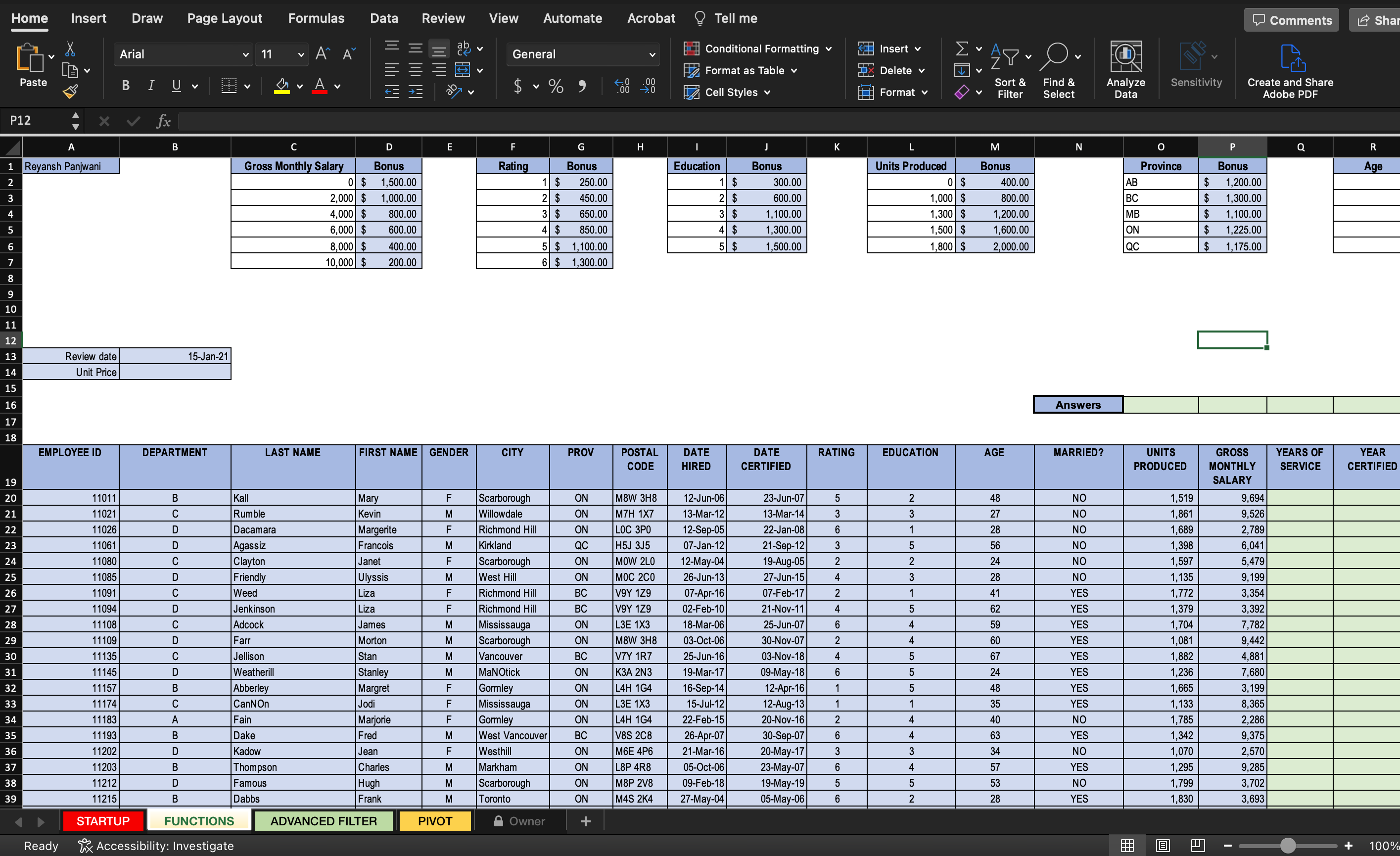 Please give formula/steps for- Question 2 In cell O16 use the SUMIF