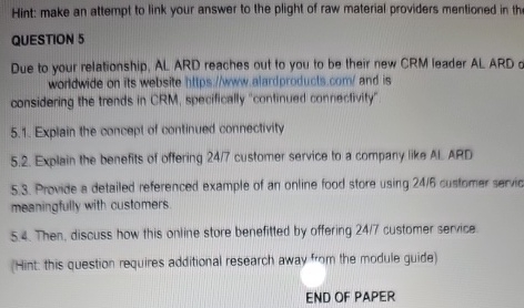  Hint: make an attempt to link your answer to the plight