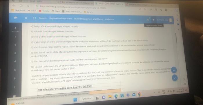 the projeet mannger for the Bank of North America Company (BNA) sou