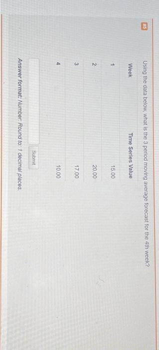 5 th week? Answer format: Number. Round to: O decimalplaces. Using the