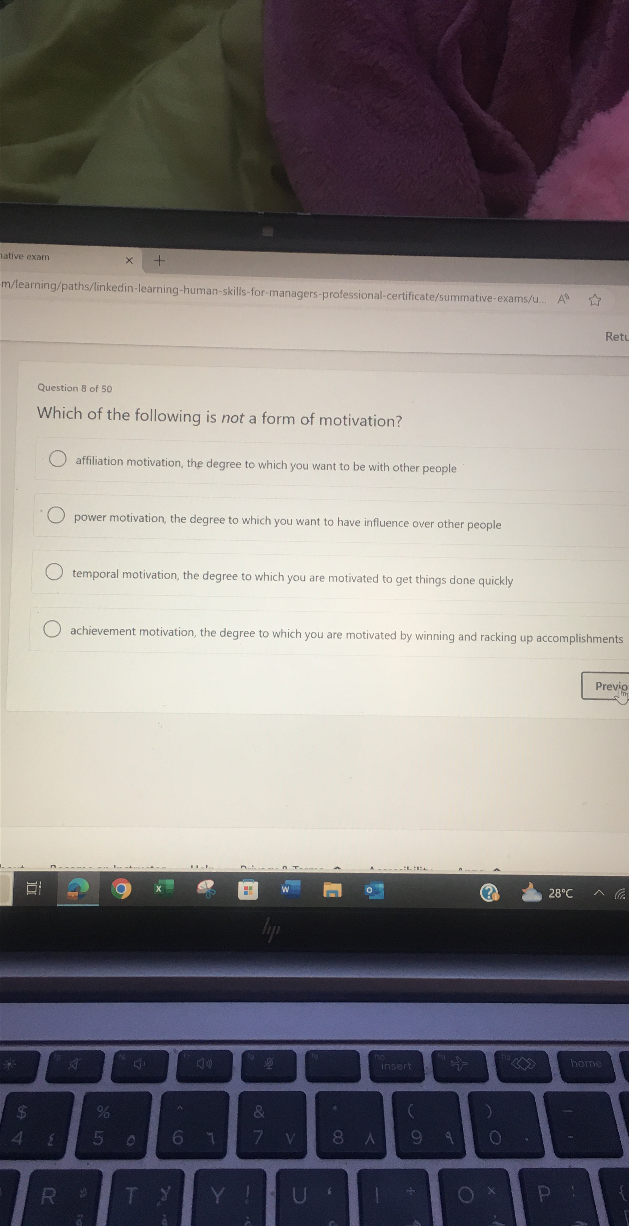  m/learning/paths/linkedin-learning-human-skills-for-managers-professional-certificate/summative-exams/u. Question 8 of 50 Which of the following is not