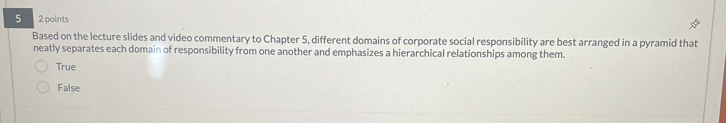  5 2 points Based on the lecture slides and video commentary