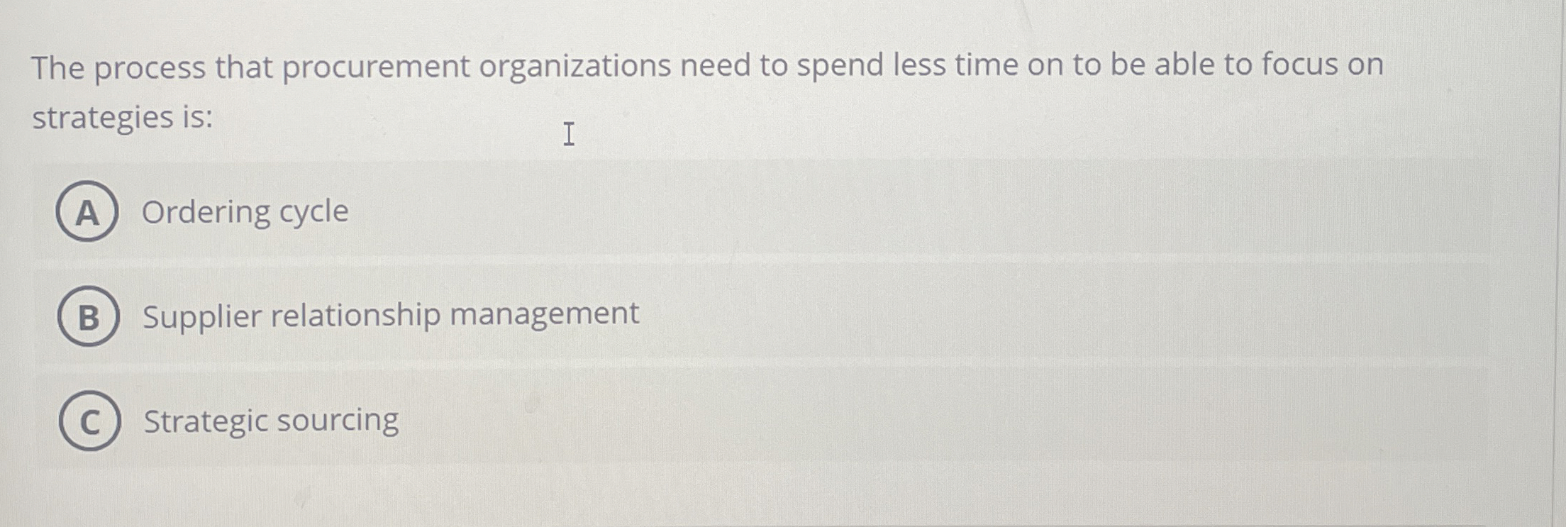  The process that procurement organizations need to spend less time on