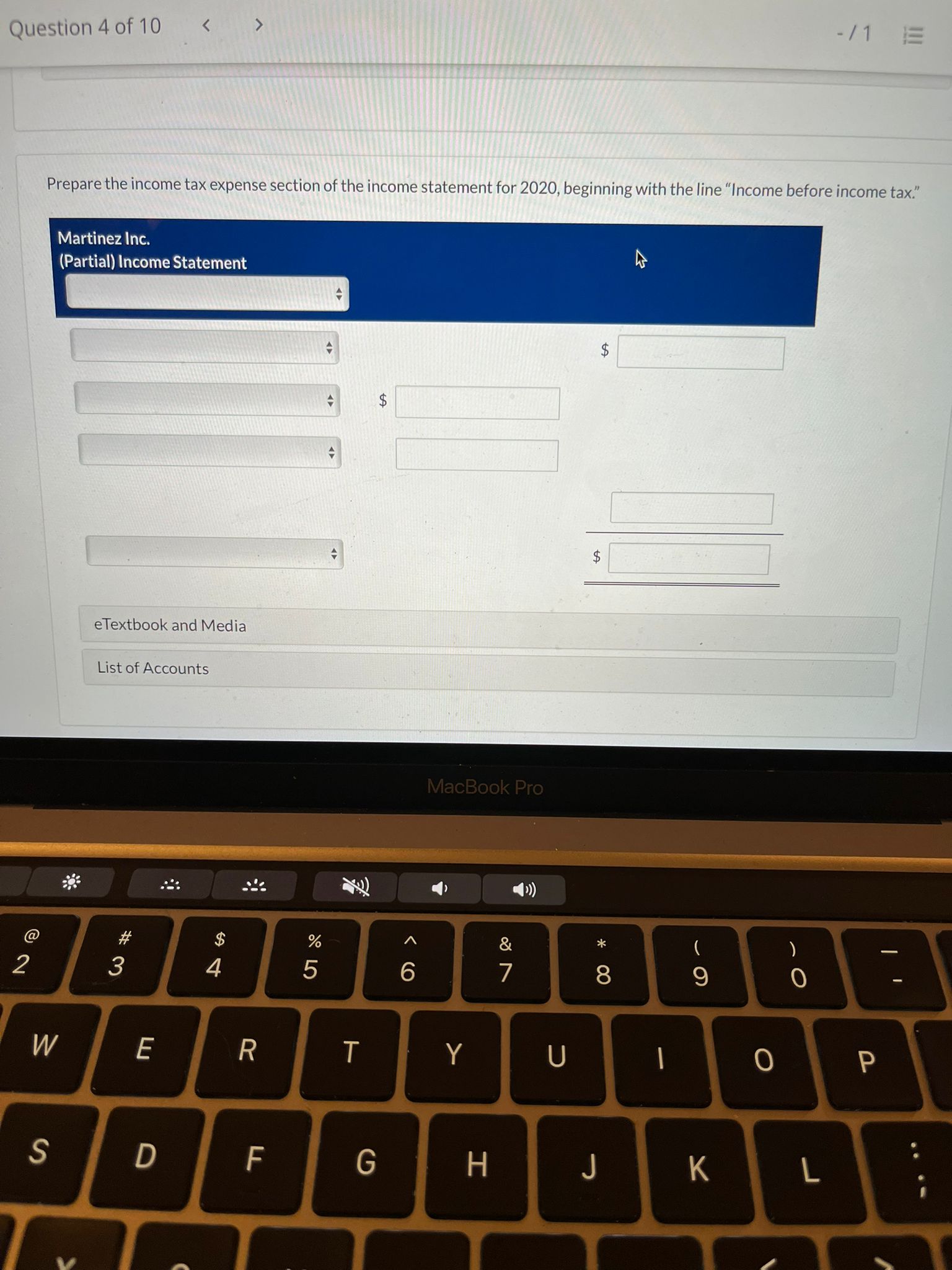 rent revenue reported on the income statement. 3. Non-deductible nes appear as