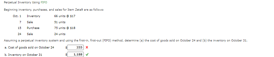 need help solving Perpetual Inventory Using FIFO Beginning inventory, purchases, and sales