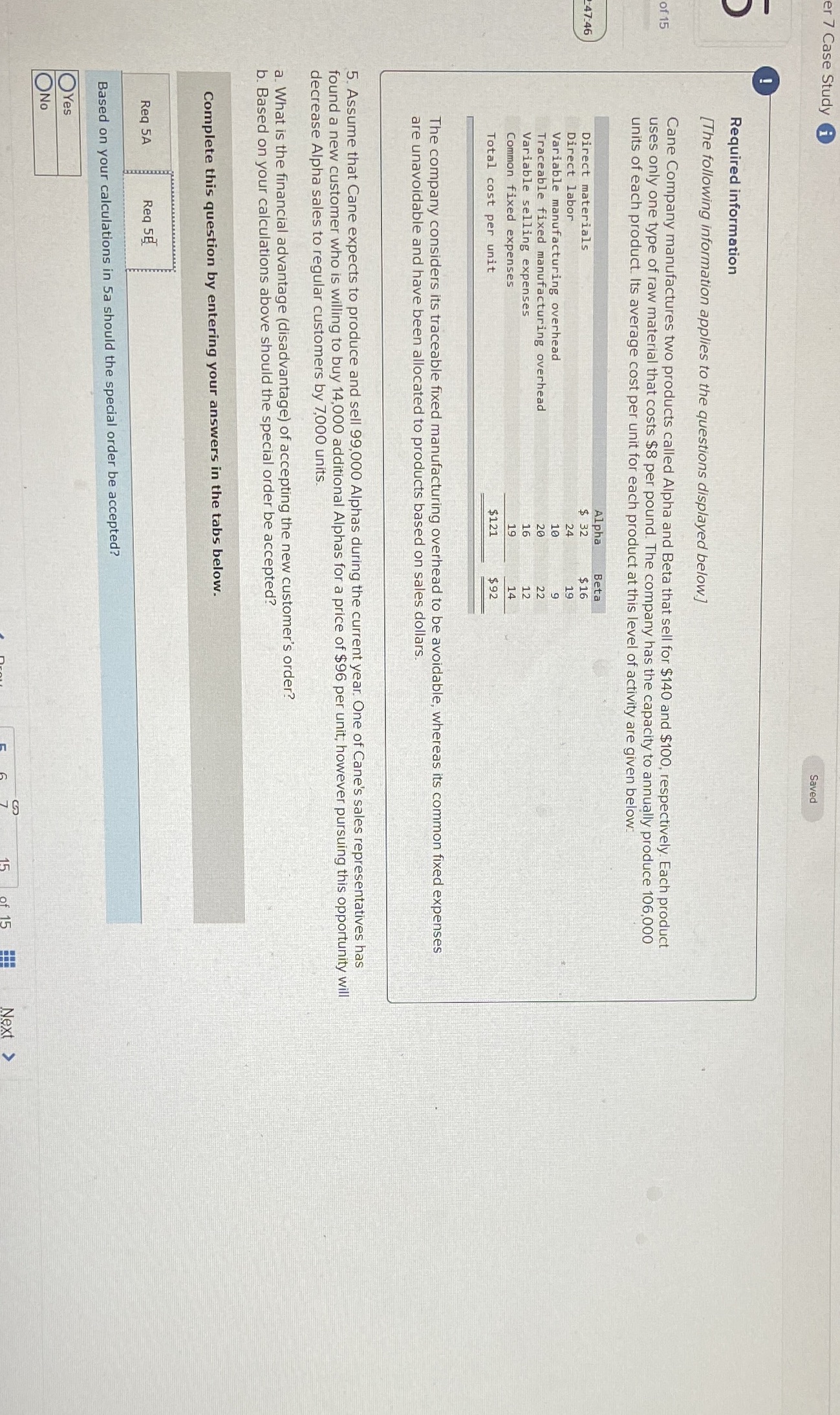  er 7 Case Study i Saved Required information [The following information