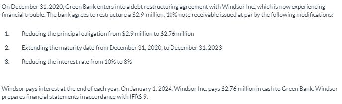 Date Account Titles and Explanation Debit CreditAssume instead that Windsor follows ASPE.