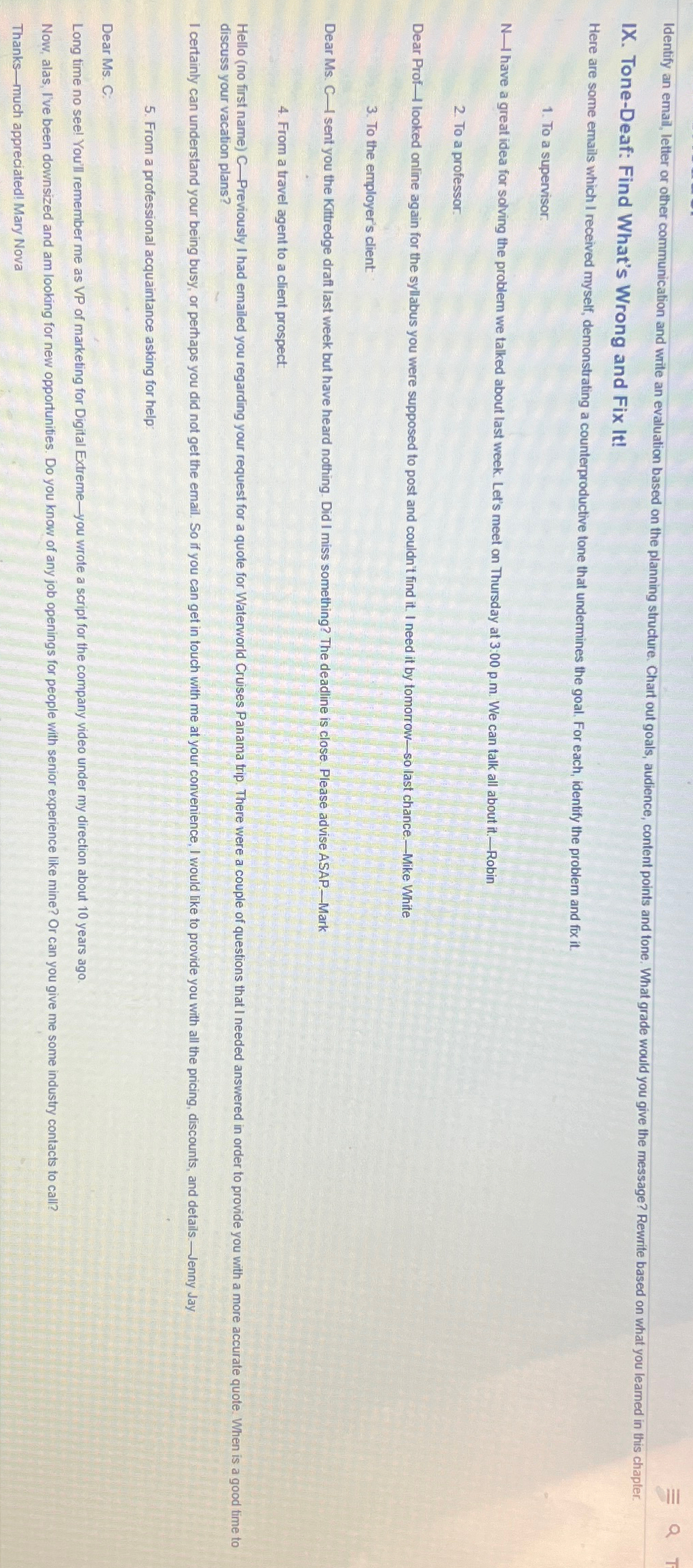  IX. Tone-Deaf: Find What's Wrong and Fix It! Here are some