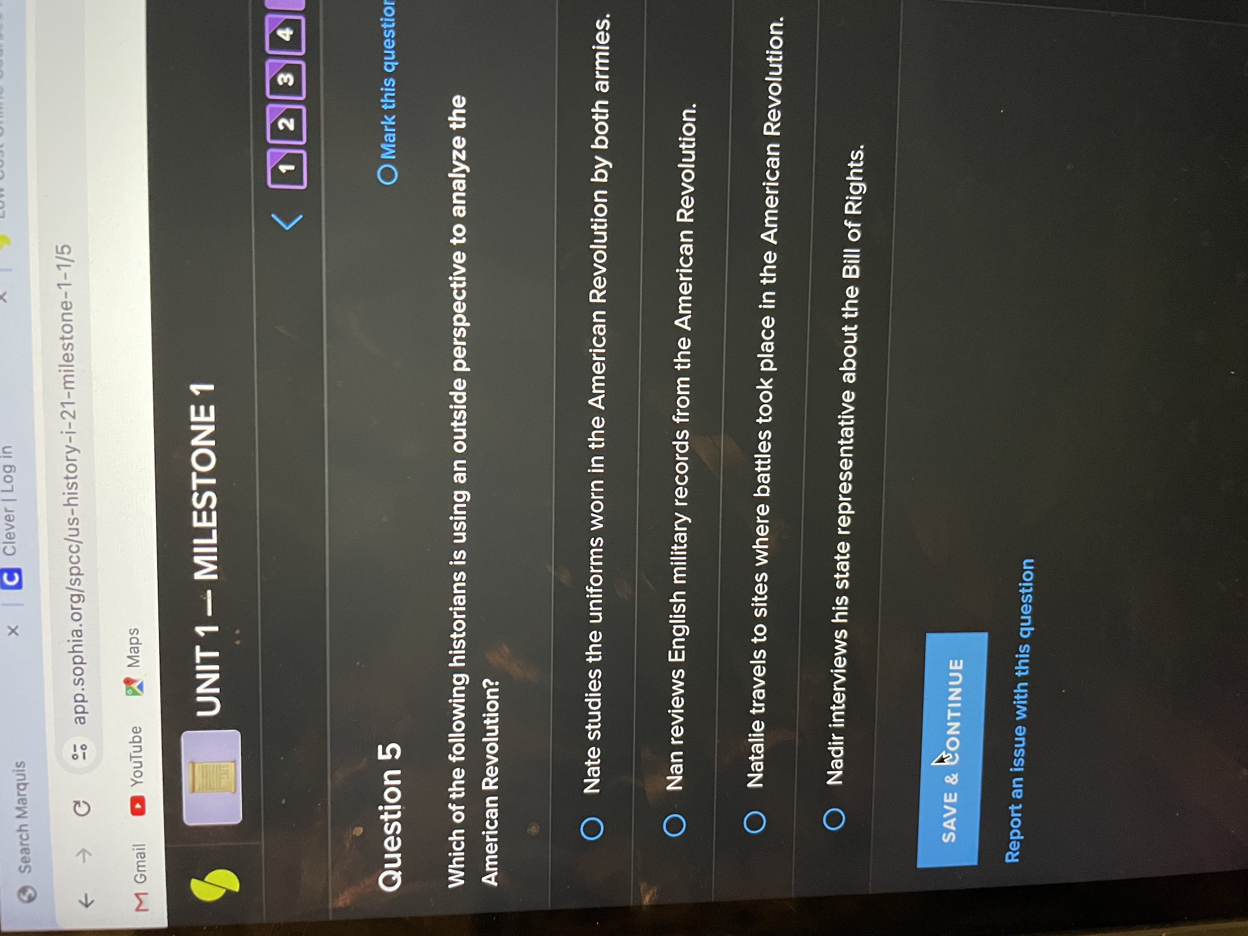  UNIT 1- MILESTONE 1 Question 5 Mark this questior Which of