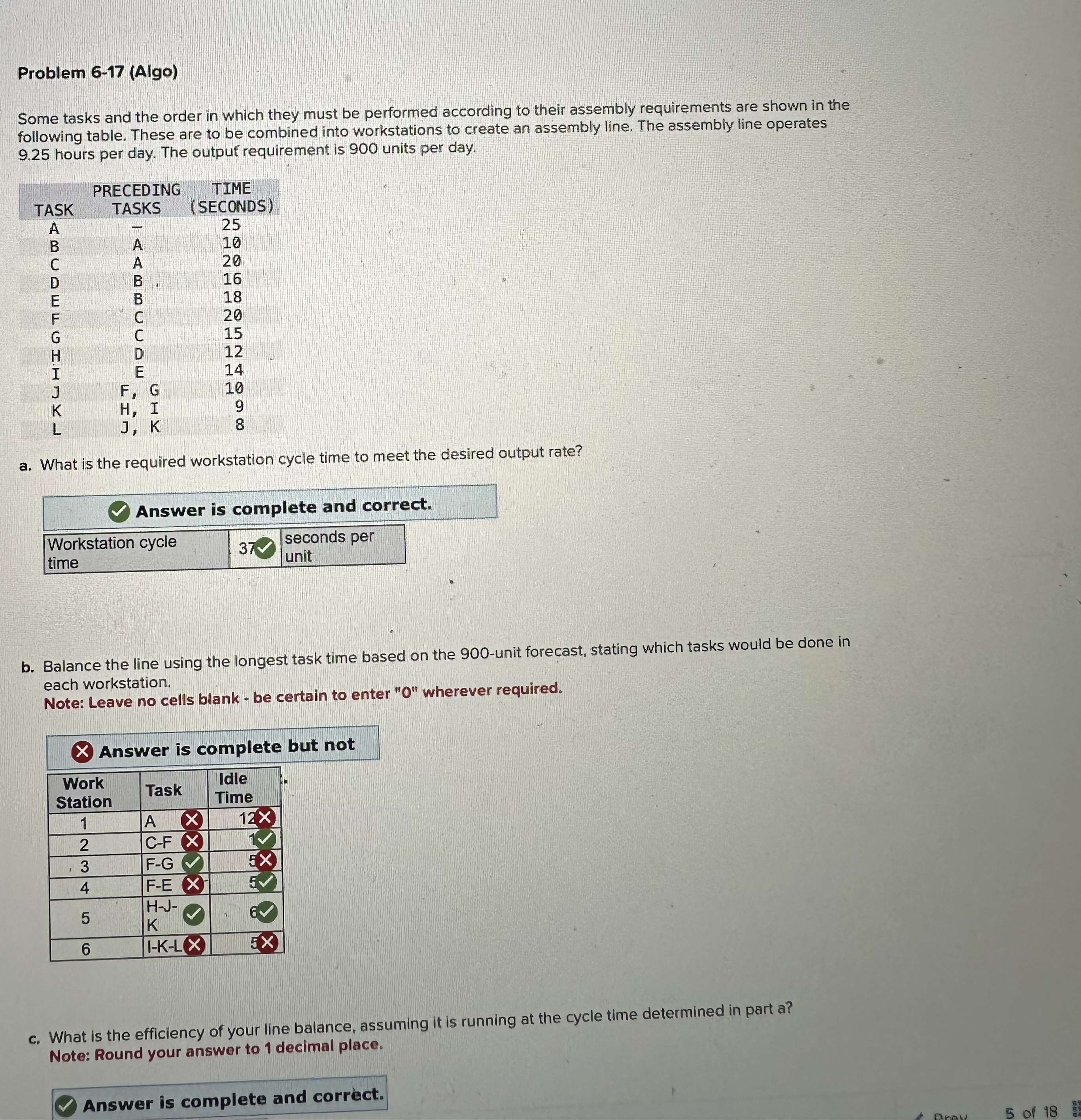  Problem 6-17(Algo) Some tasks and the order in which they must