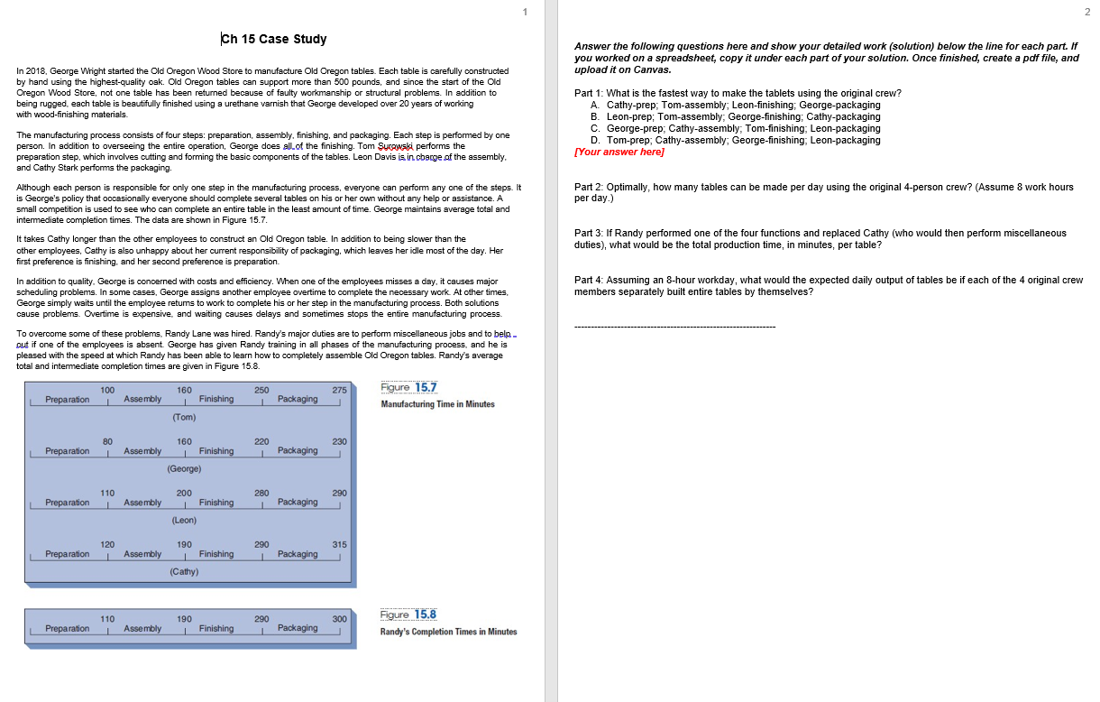  Ch 15 Case Study In 2018, George Wright started the Old