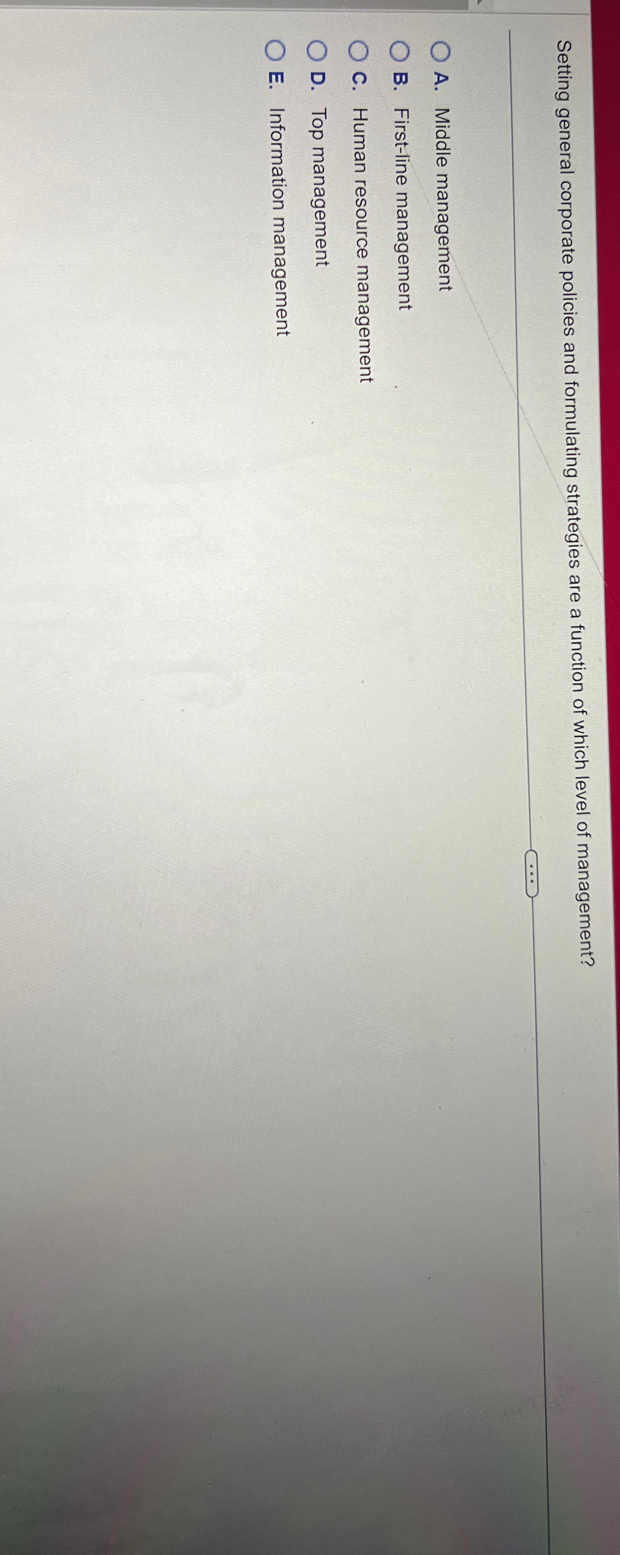  Setting general corporate policies and formulating strategies are a function of