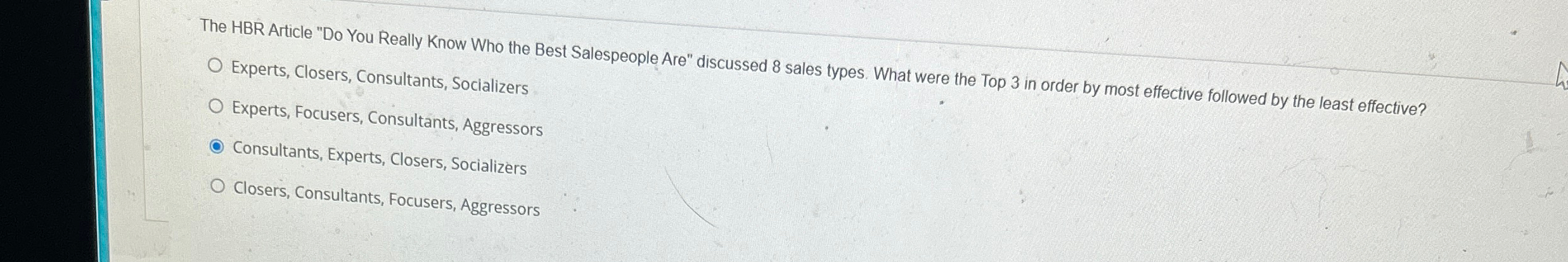  The HBR Article "Do You Really Know Who the Best Salespeople