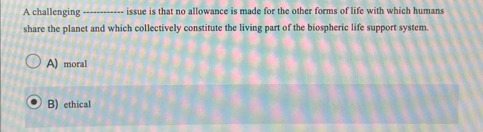  A challenging q, issue is that no allowance is made for