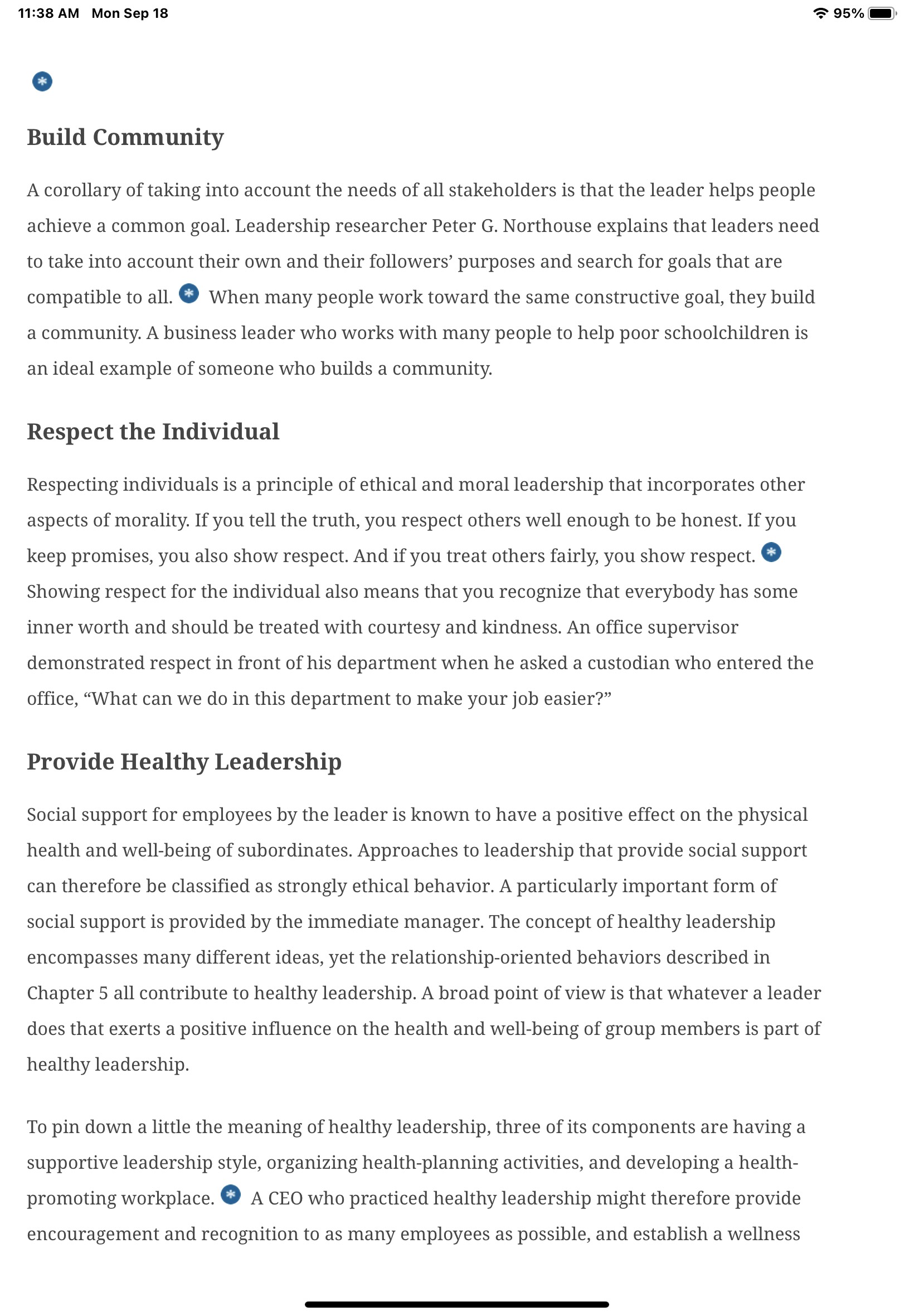 each of those behaviors to this case: 1. Be honest and trustworthy