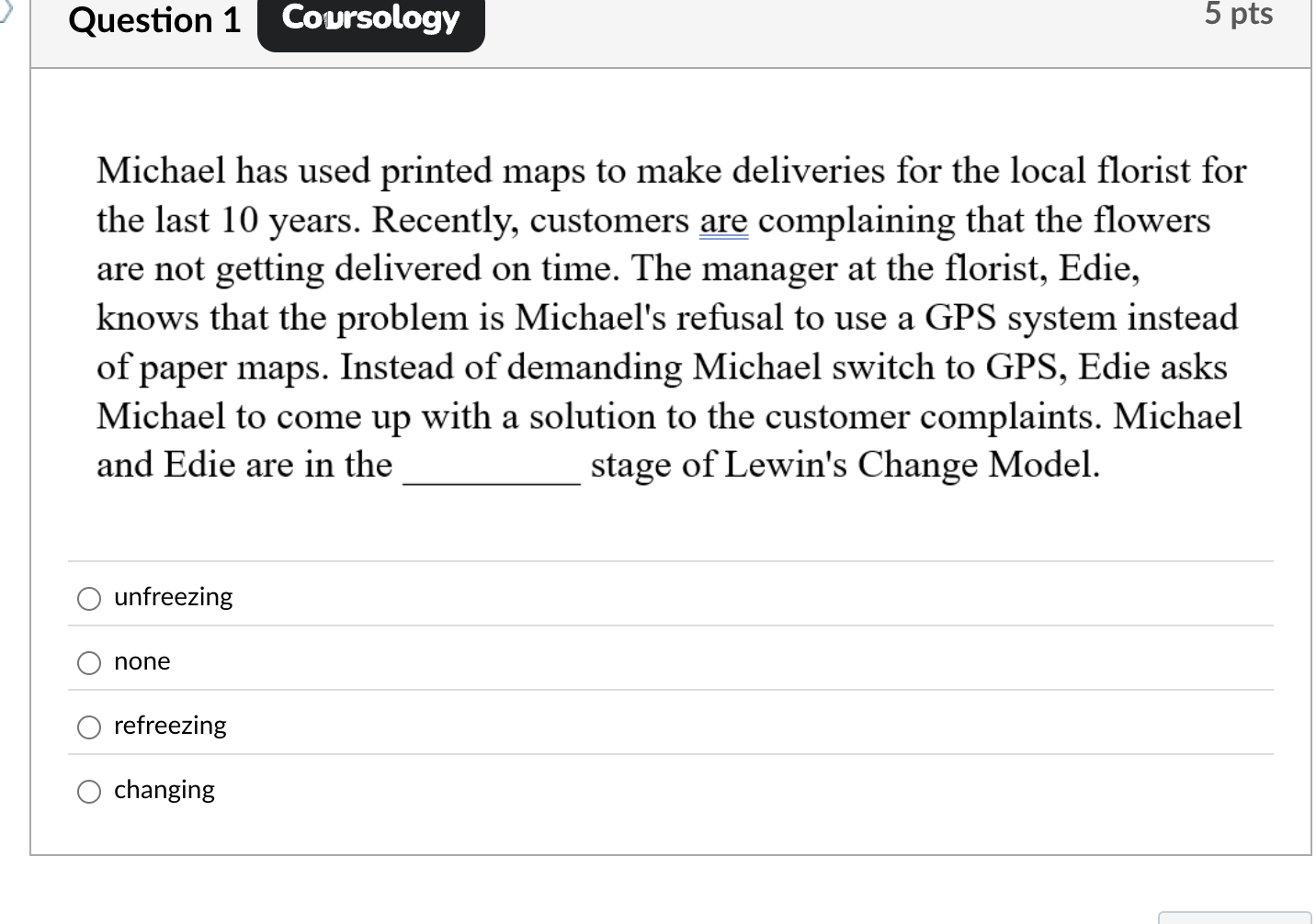  Question 1 Michael has used printed maps to make deliveries for