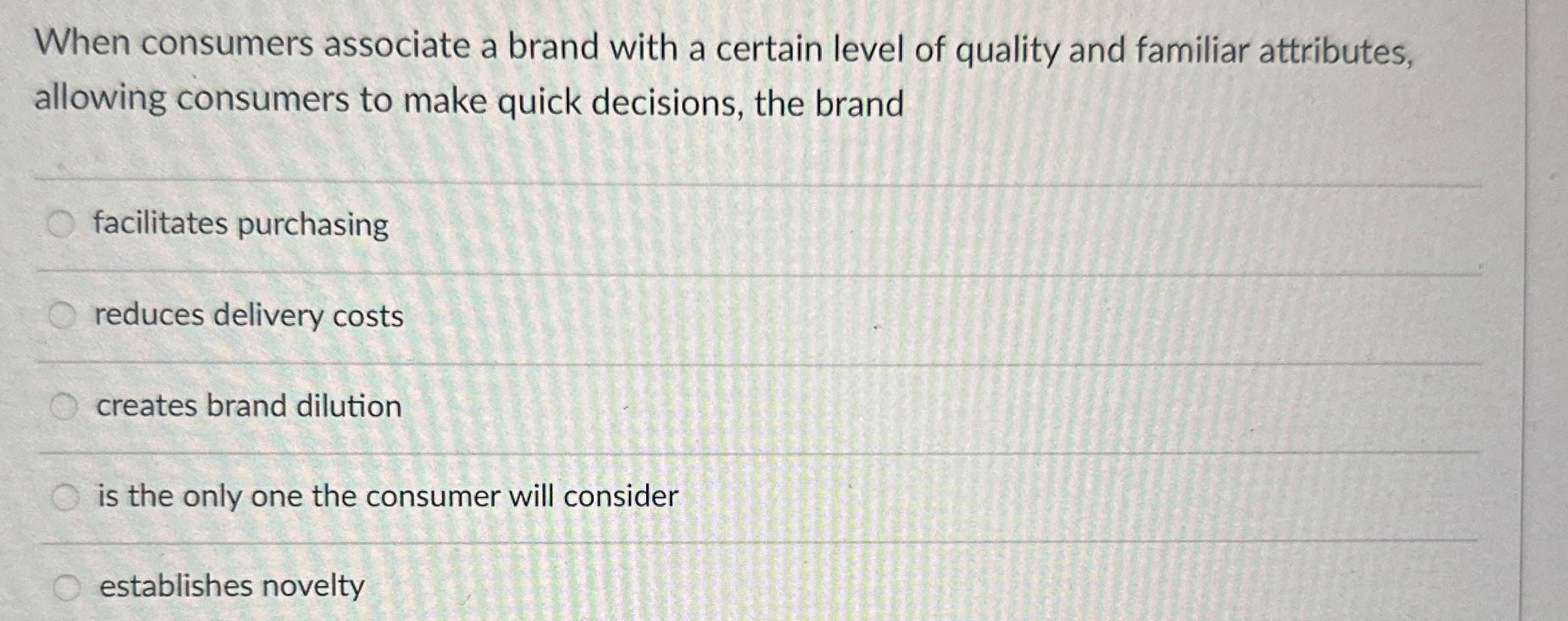  When consumers associate a brand with a certain level of quality