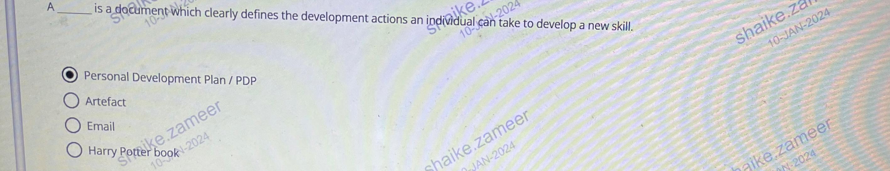  A is a document which clearly defines the development actions an