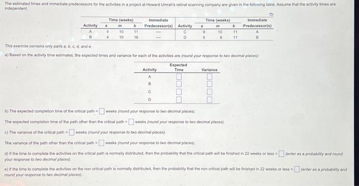 This exercise contains only parts a, b, c, , and e
